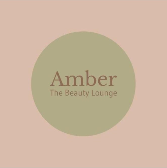 Green and brown logo with Amber The Beauty Lounge written on it