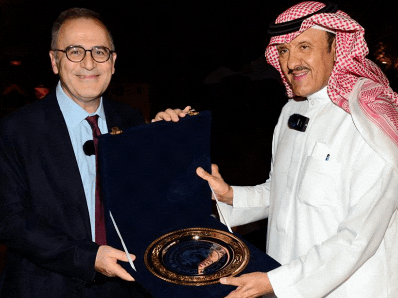 President Ahmad Dallal and His Royal Highness Prince Sultan Bin Salman, founder and president of Al-Turath Foundation