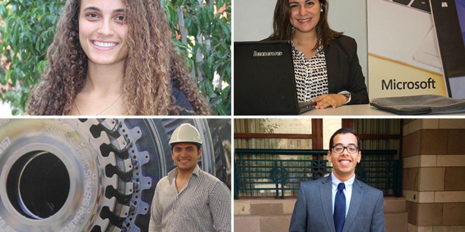 As part of the AUC Career Center's Internship Program, students Rachel Naguib, Rana Gouda, Marwan Kamel and Mohamed El Sadek gained valuable career experience