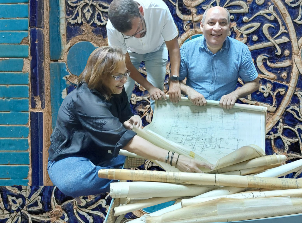 Seif studying old documents