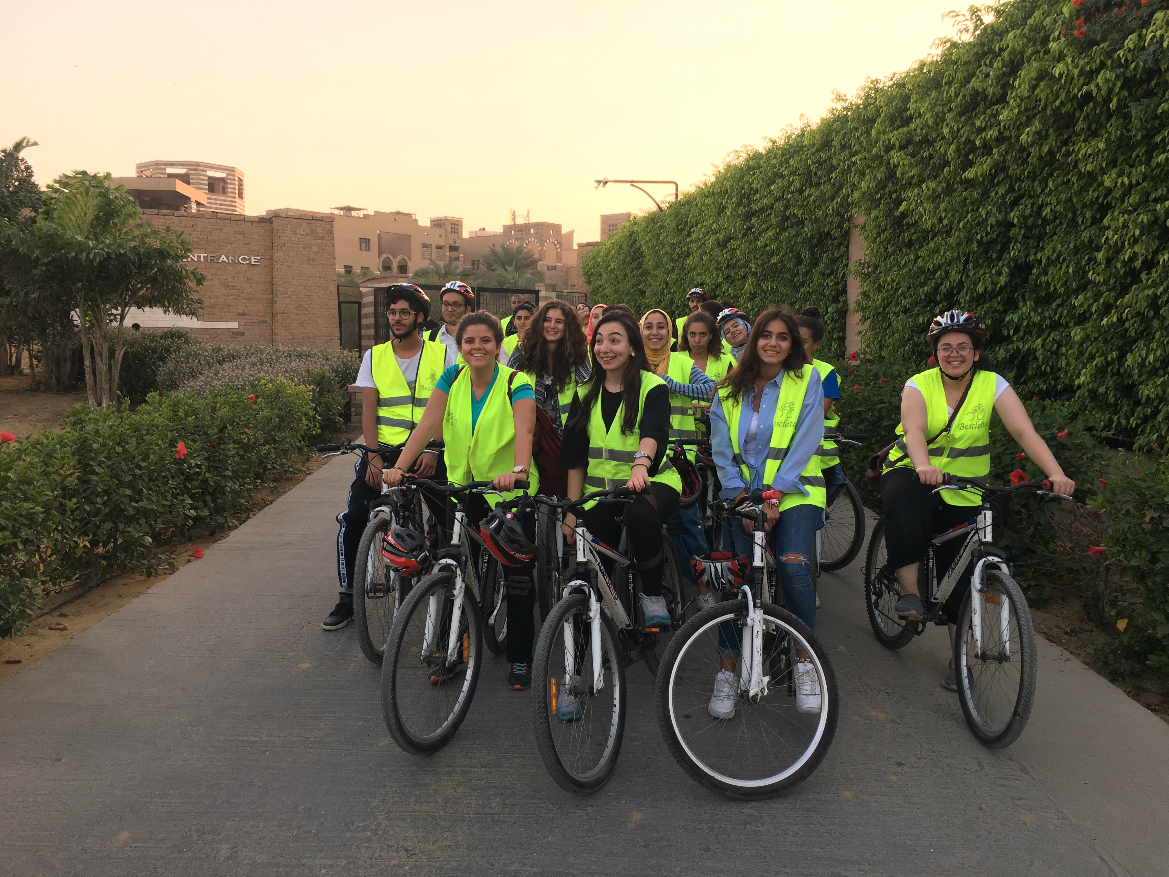 Urban Design students exploring the campus on bikes