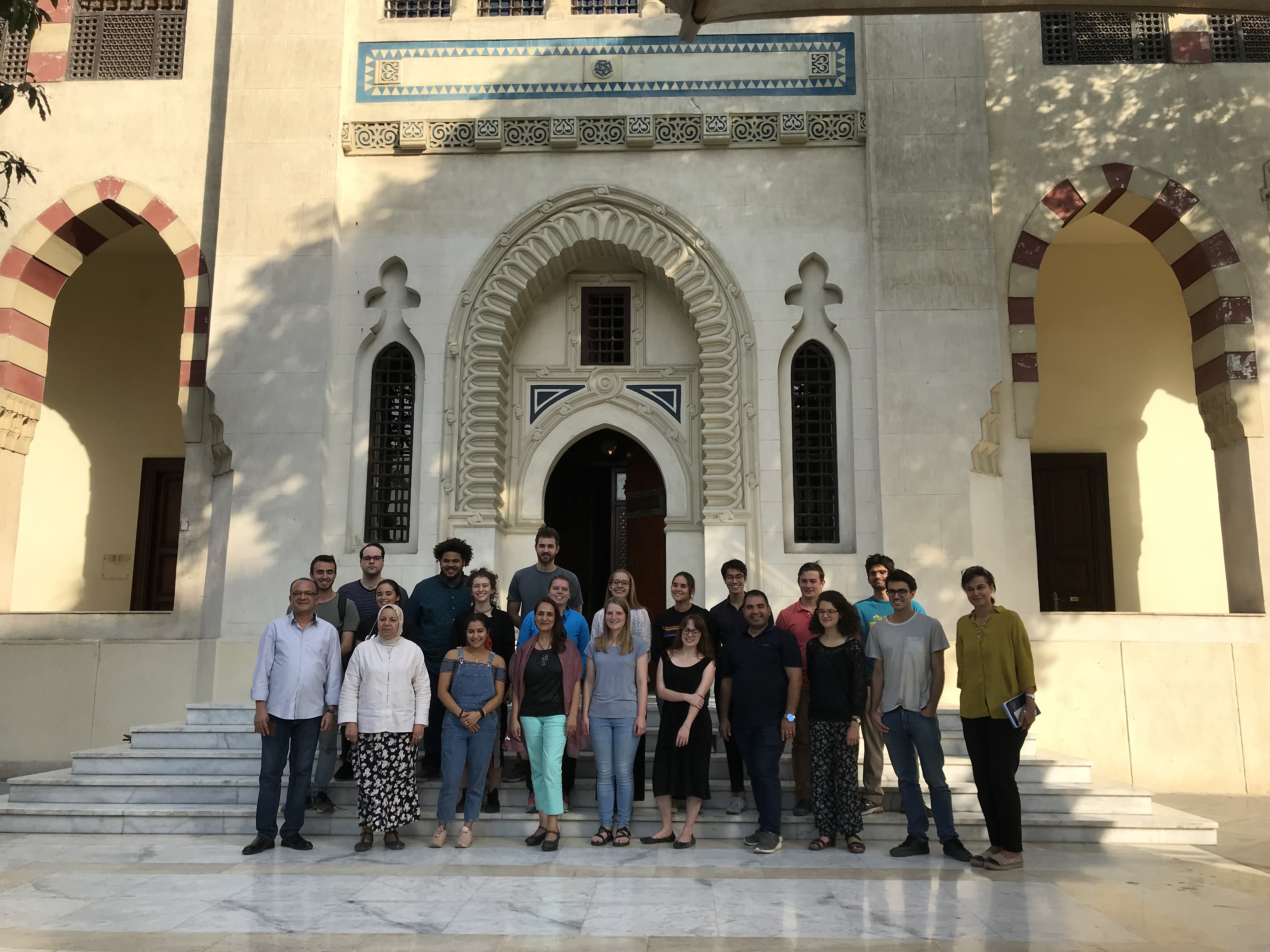 AUC international students during a cairo tour