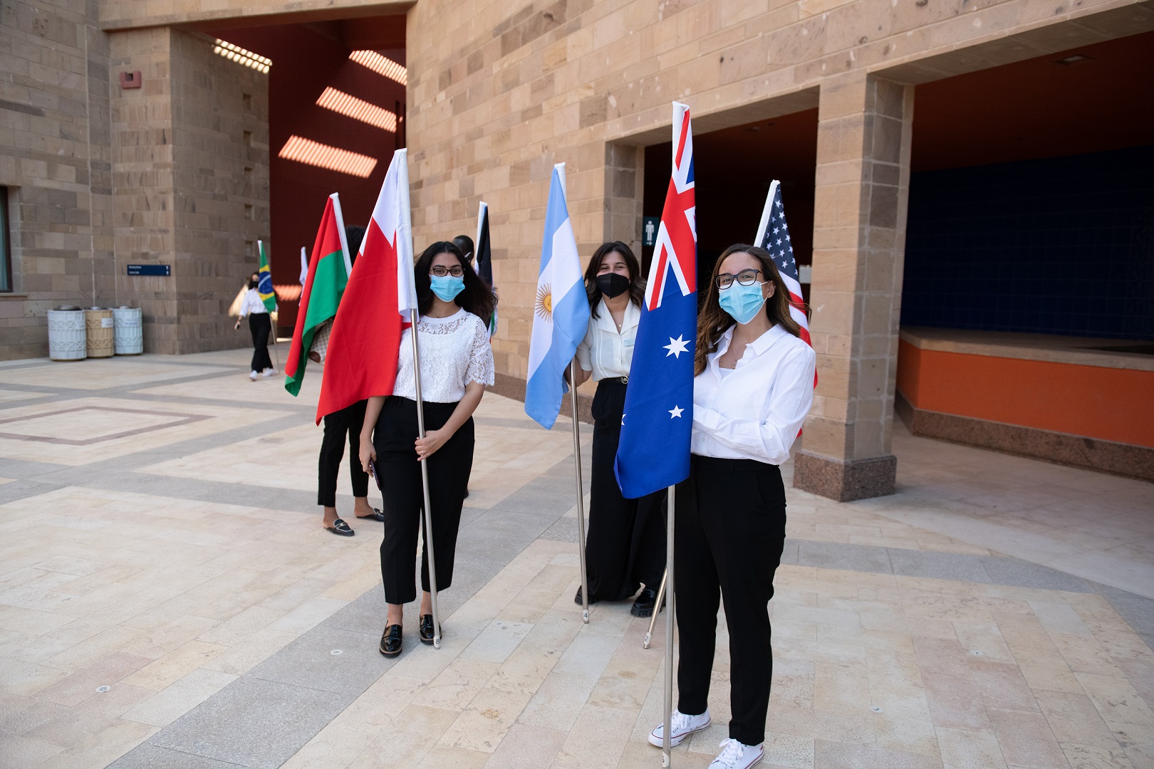Students with Flags