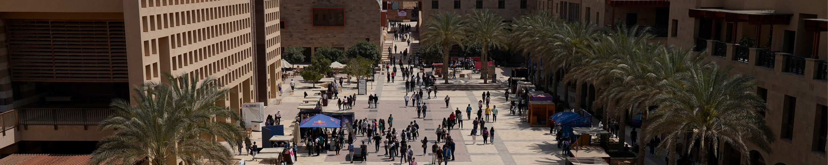 Students walking in AUC campus
