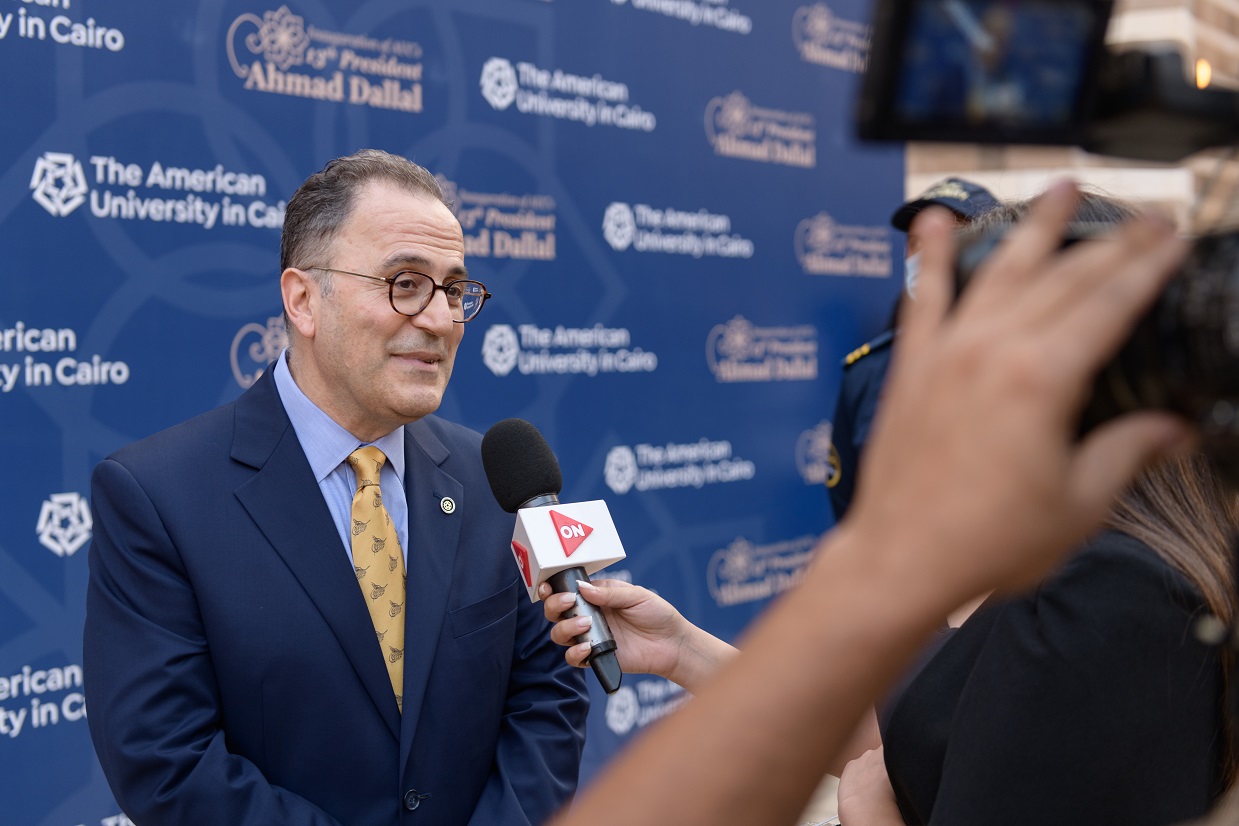 AUC Presidents Ahmad Dallal in TV interview