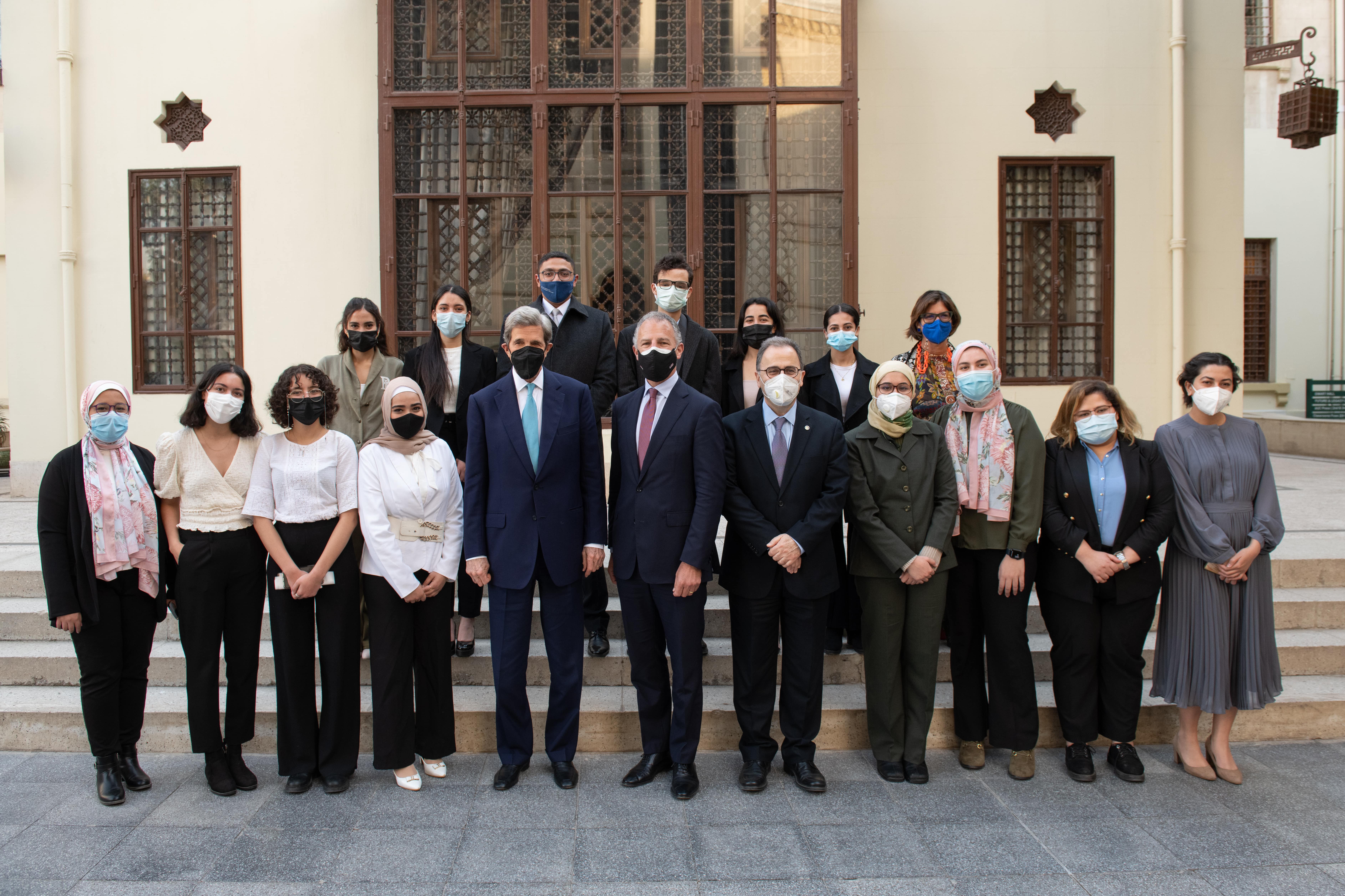 Group photo of people wearing masks