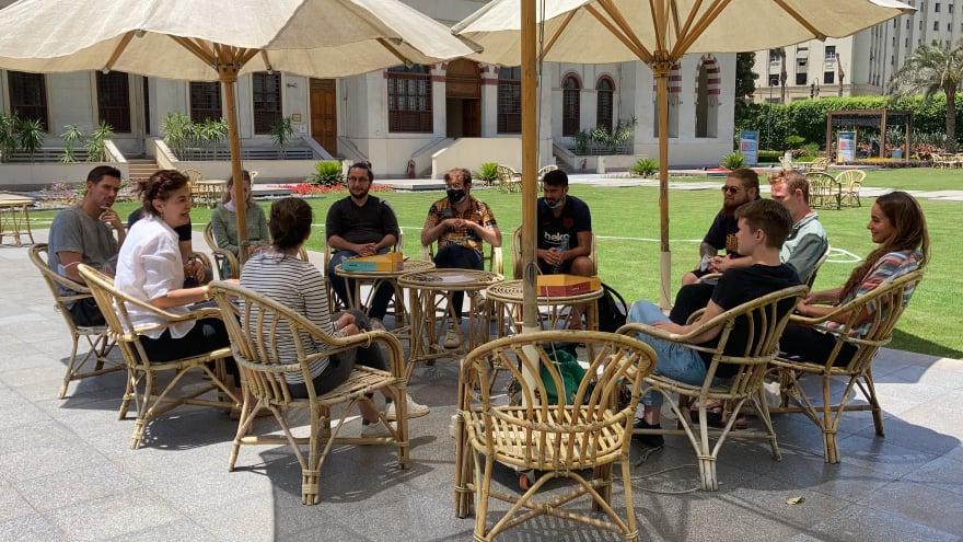 International Students on university campus