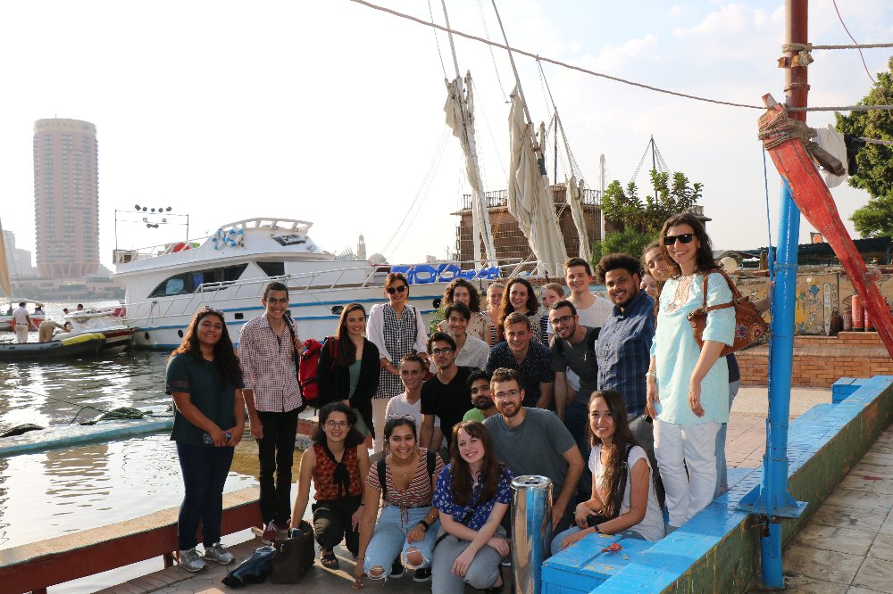 A group of international students by the nile