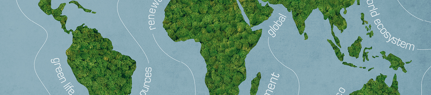 map highlighting Africa in green representing climate change