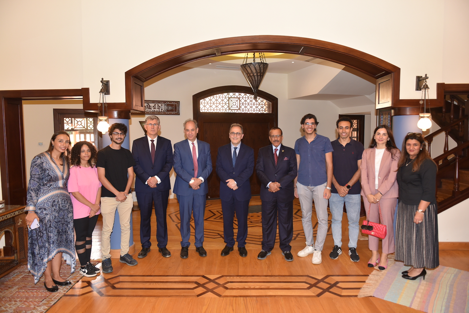 Khalaf Al Habtoor with AUC Senior Leadership and Scholarship Recipients