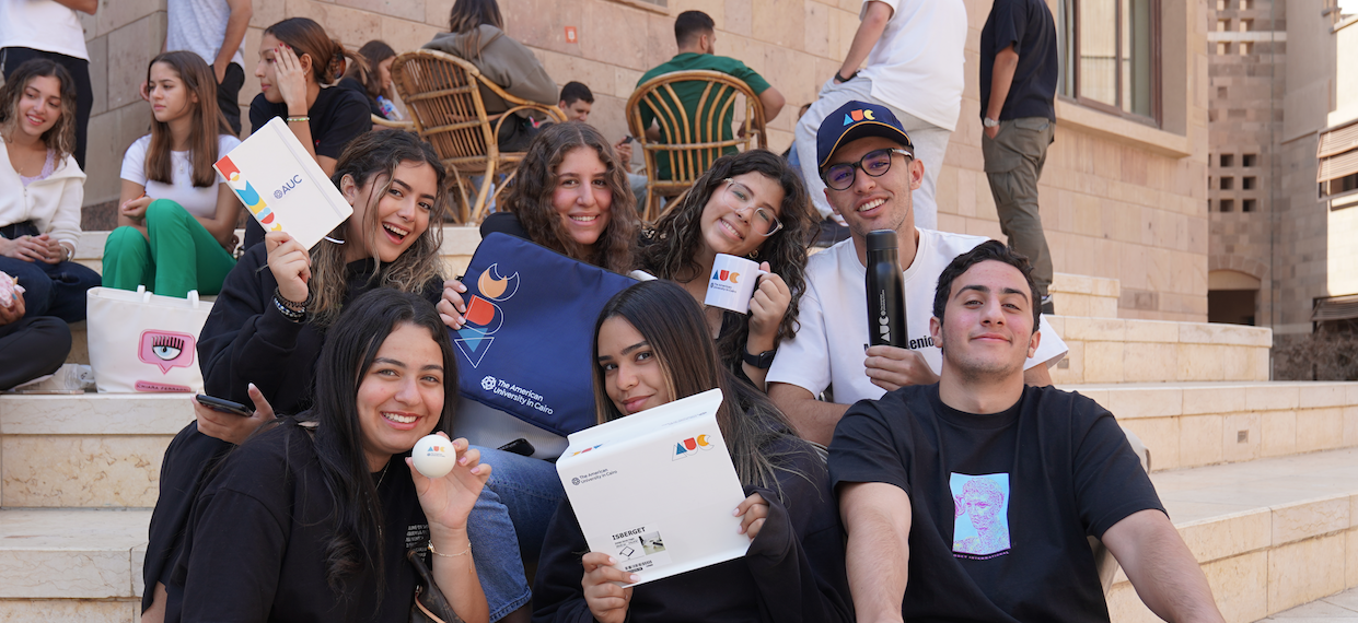 Students with merchandise 