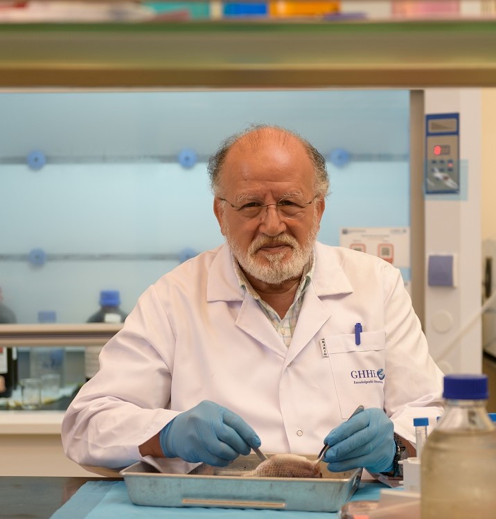 Man smiling in lab