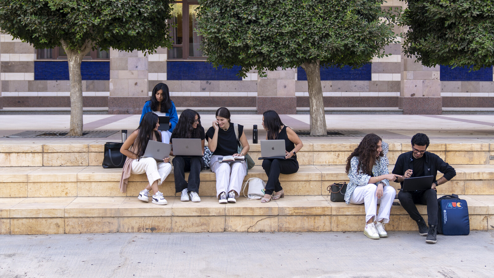 auc students on campus