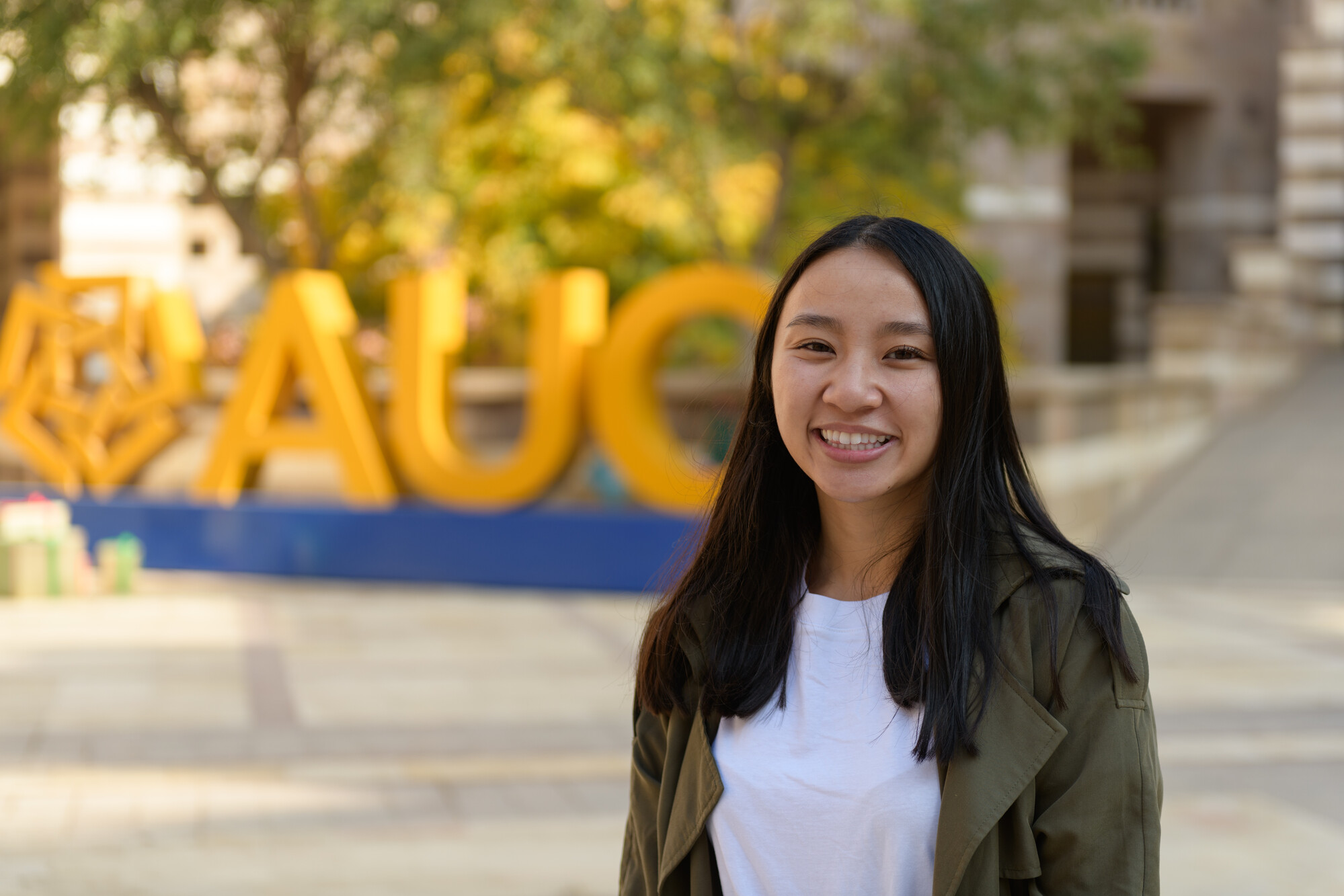 International student smiling