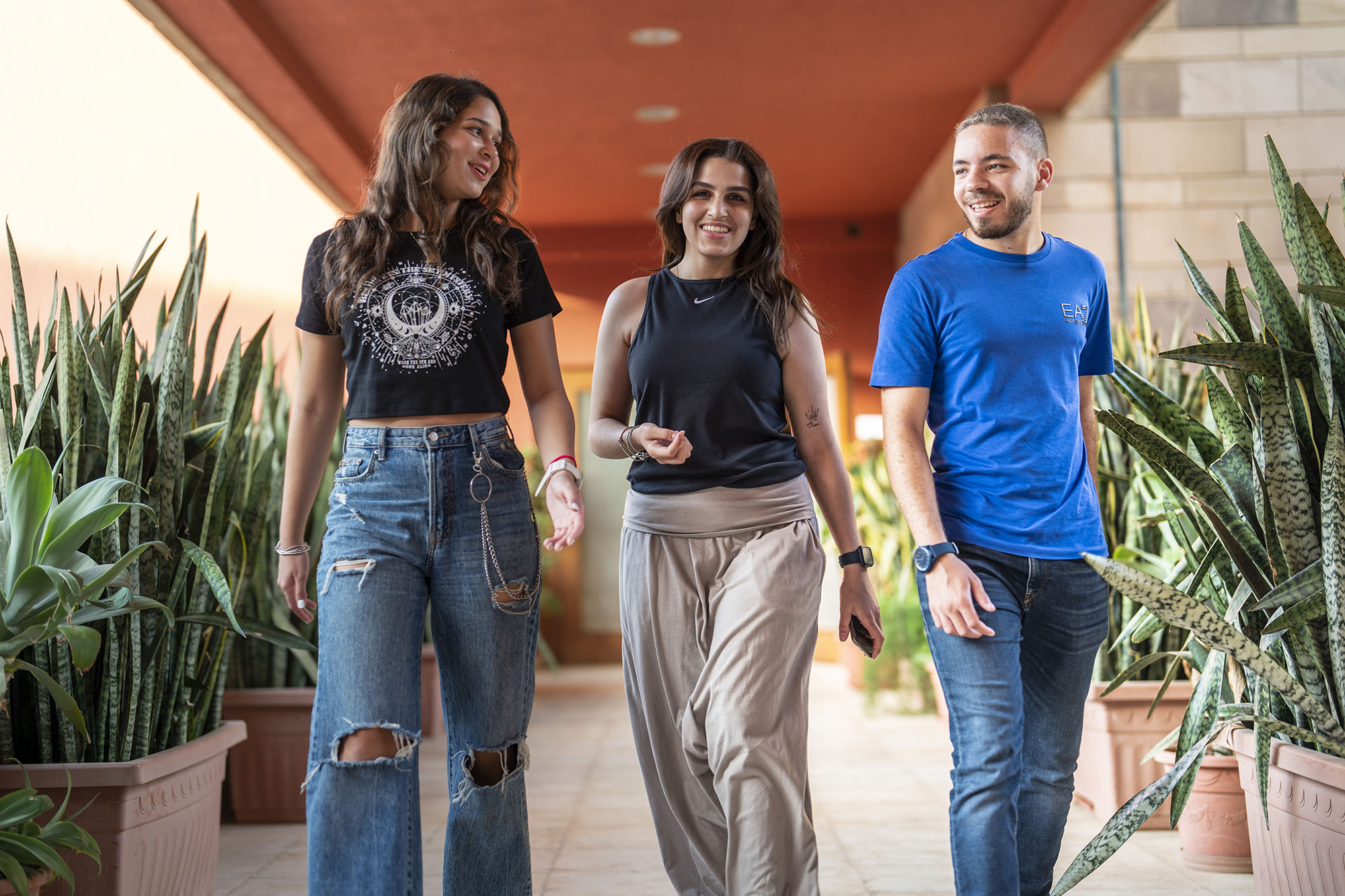 Students walking on campus