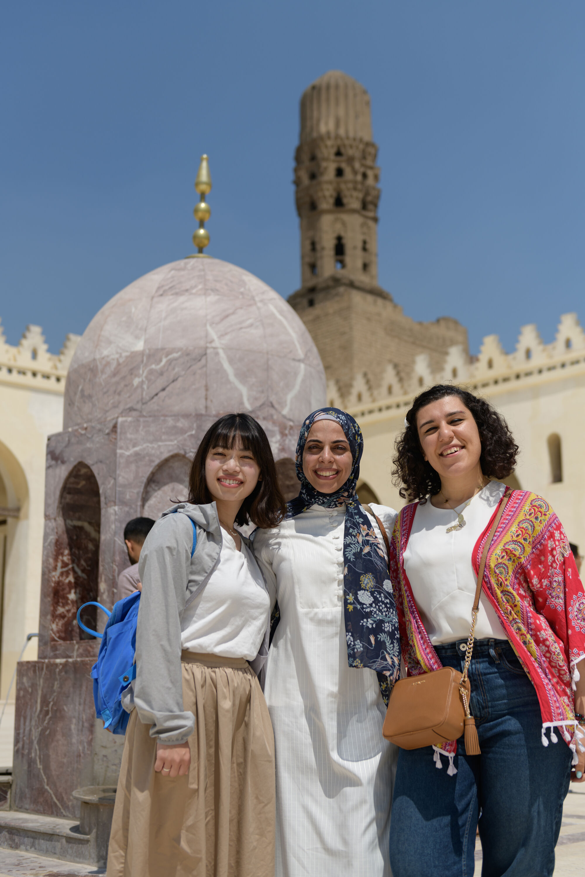 Group of female students on visiting Egypt's Islamic sites and mosques