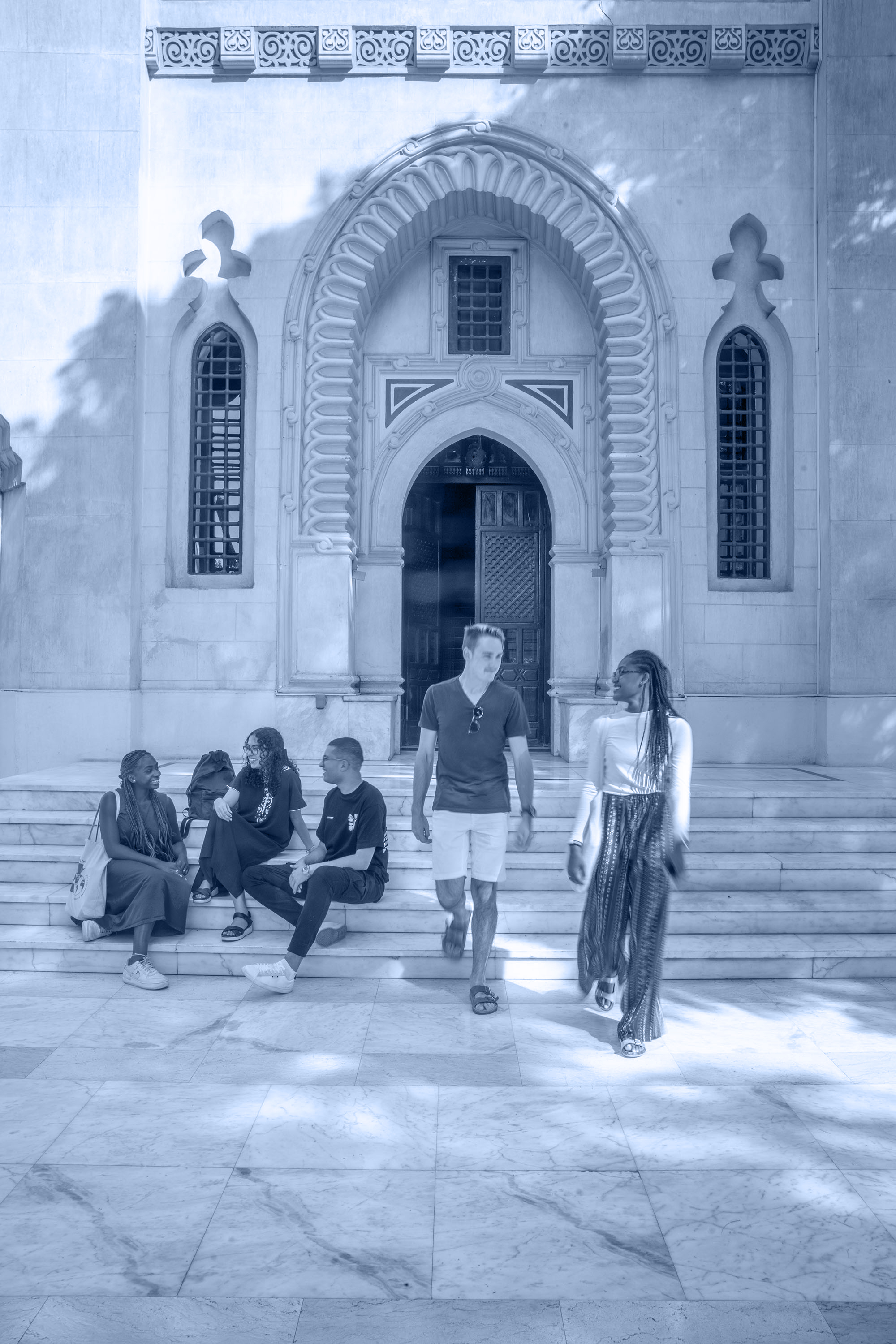 International and comparative education diploma monotone image of international students in old cairo