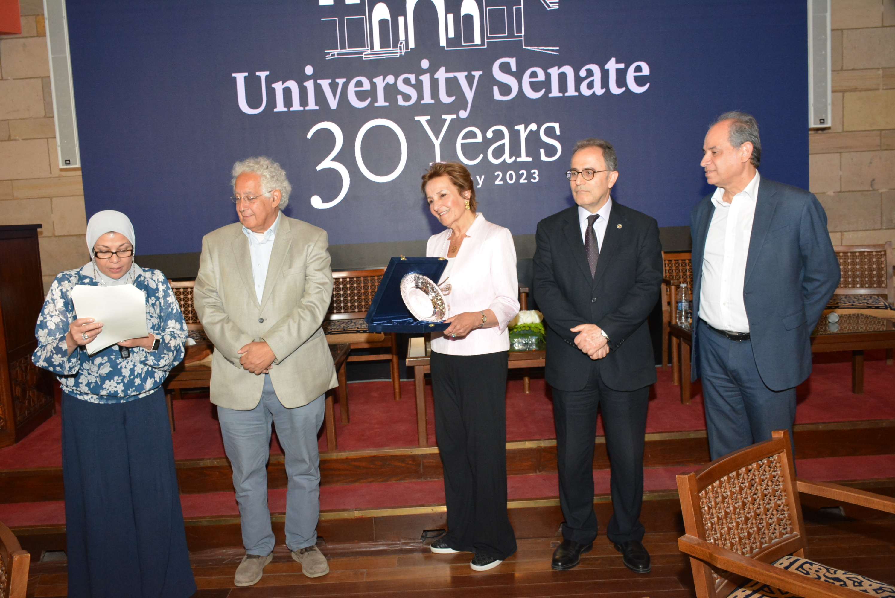 Jehane Ragai, professor emerita of chemistry, awarded at the ceremony