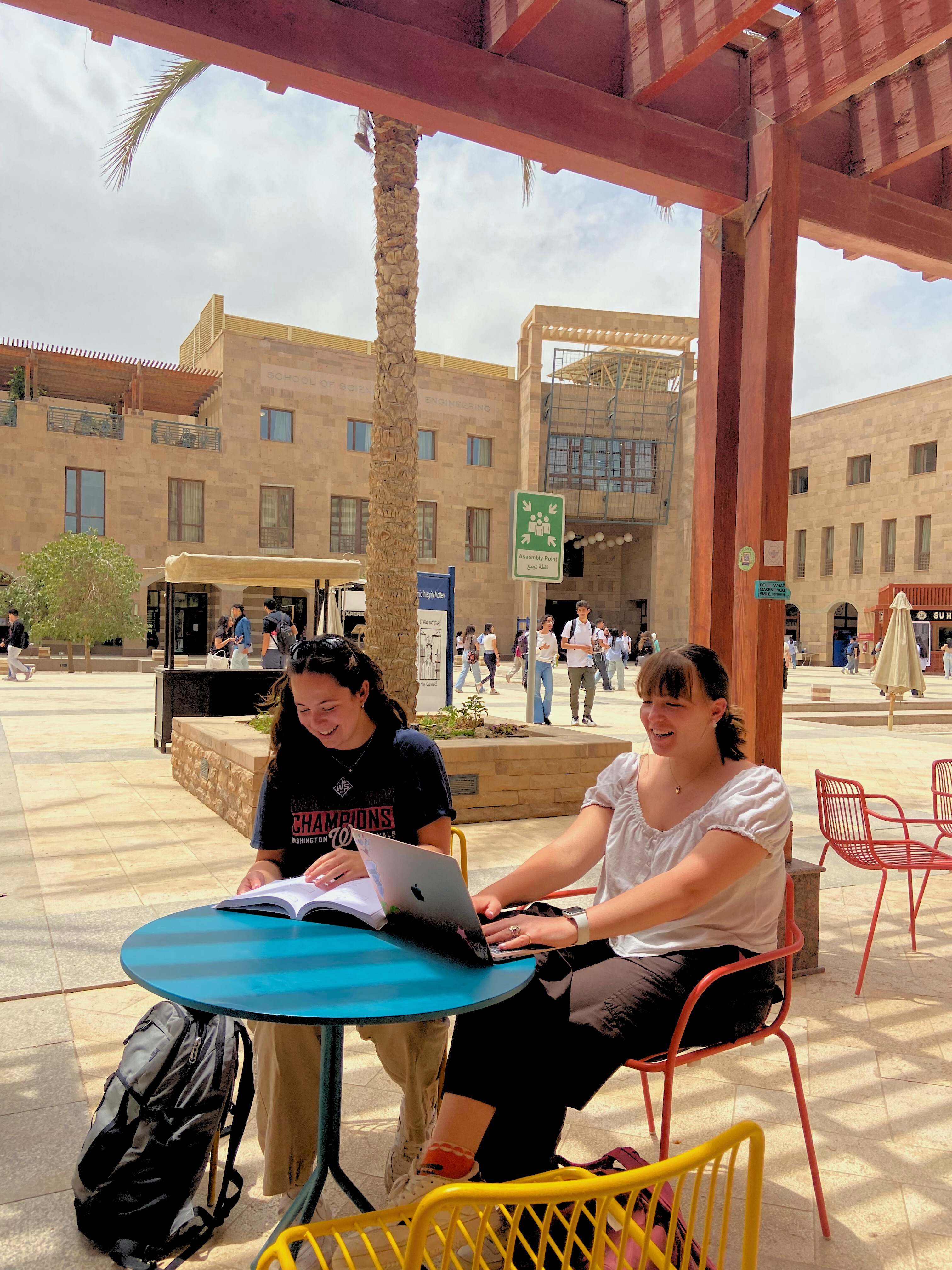 Seating area outside the AUC Library