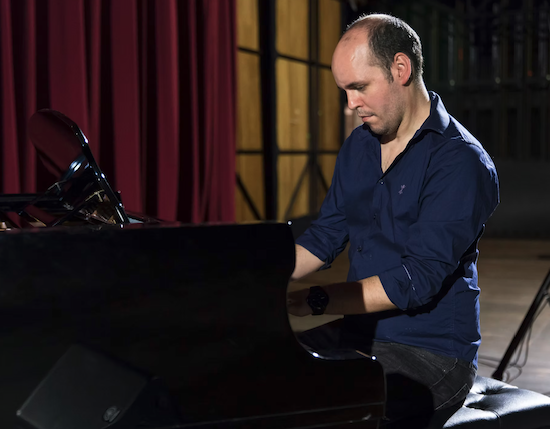 man playing the piano