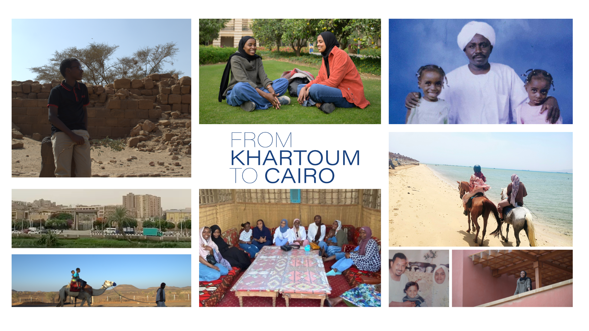 A collage of family photos featuring young children, teenagers, and young adults