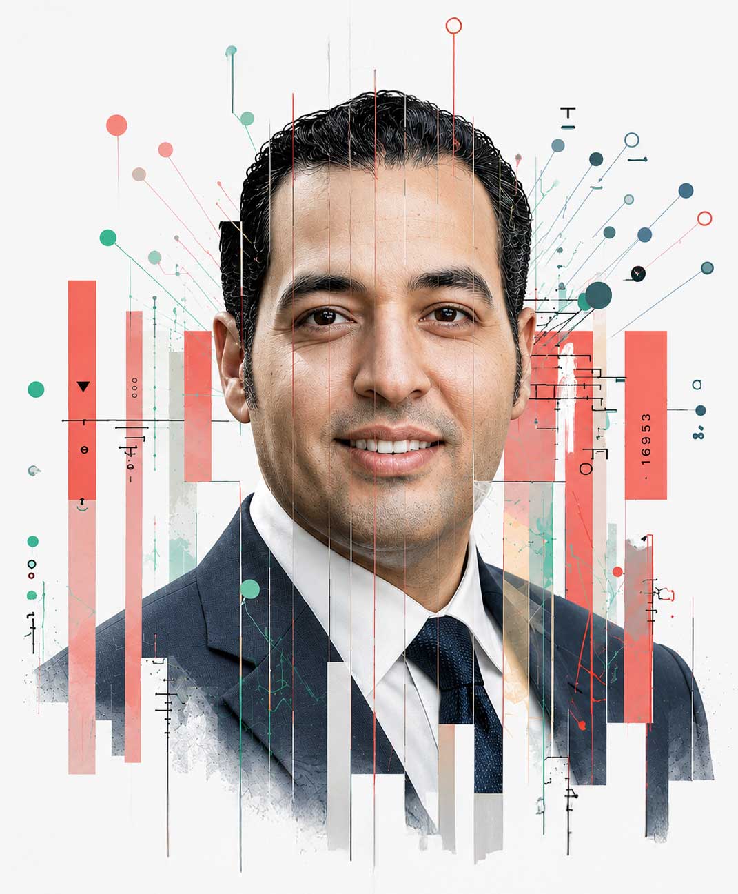 Graphic of man in suit.