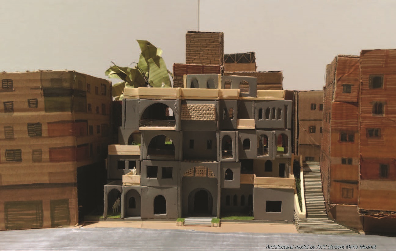 AUC student Maria Medhat created an architectural model for the Made in Egypt project.