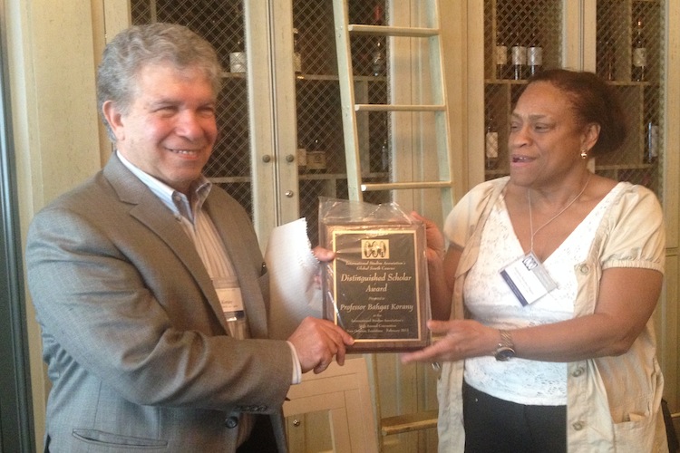 Bahgat Korany is the first Arab to receive the Global South Caucus Distinguished Scholar Award for his contributions in the field of international studies. 