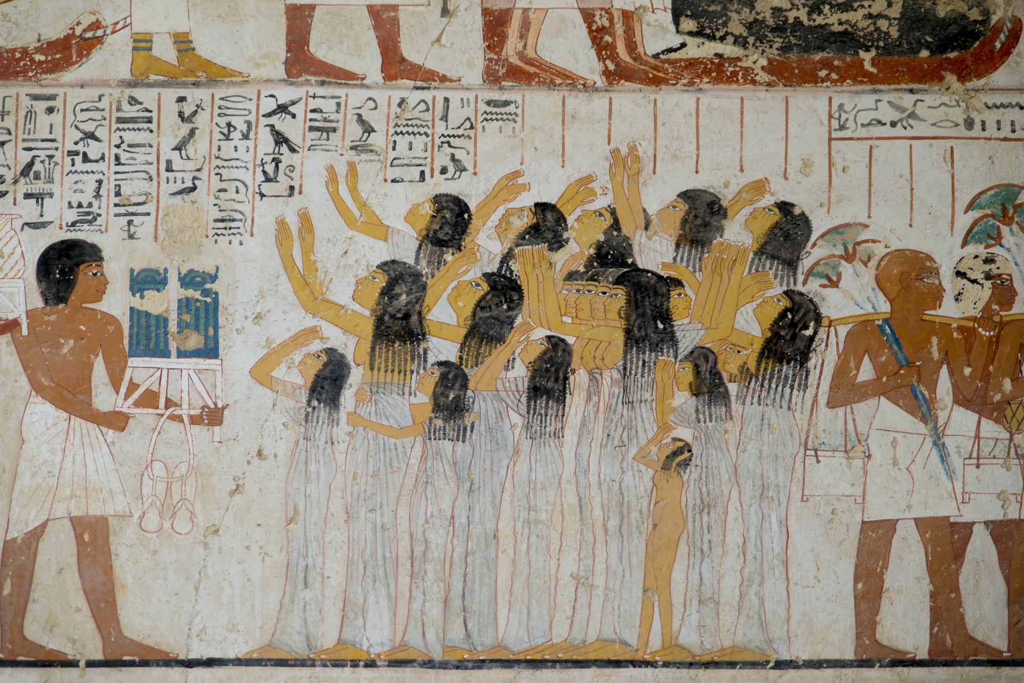 Ancient Egyptian artwork shows practices and traditions that have been carried on to modern times. 