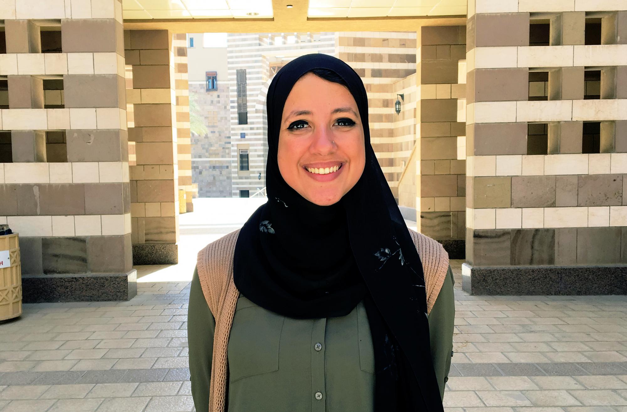 Radwa Hamed represented AUC at the NYU Abu Dhabi International Hackathon for Social Good in the Arab World