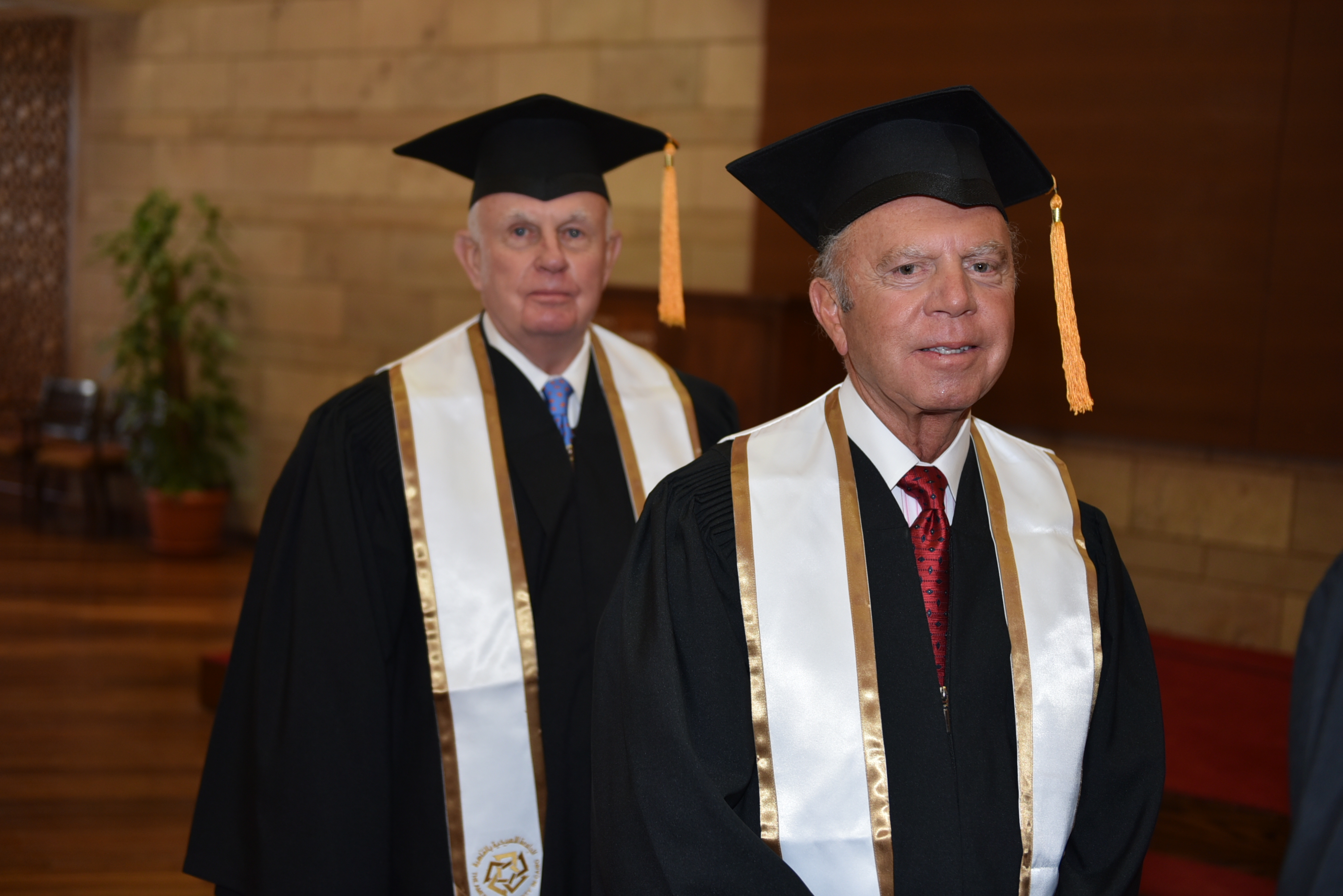 Hannon (left) receives honorary doctorate from AUC