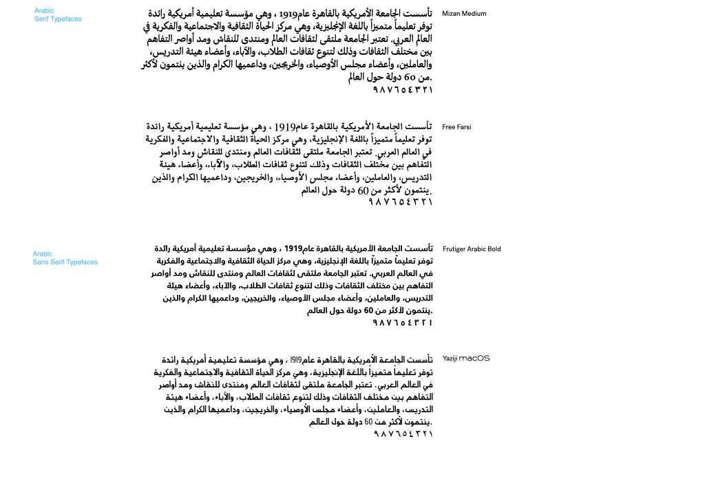 AUC Branding - Arabic Fonts