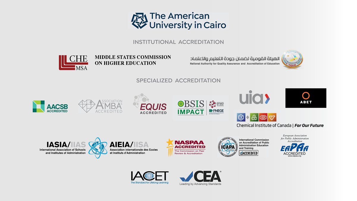 Various accreditation logos