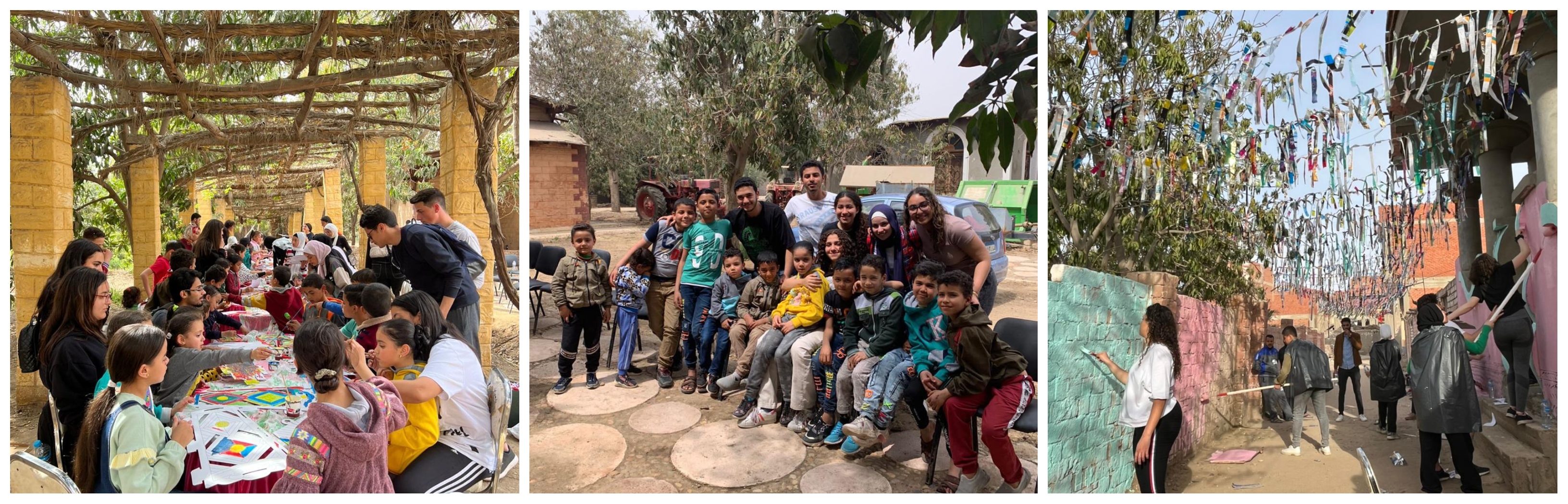 AUC Students engage with a local community in Fayoum on the Student Union-led trip