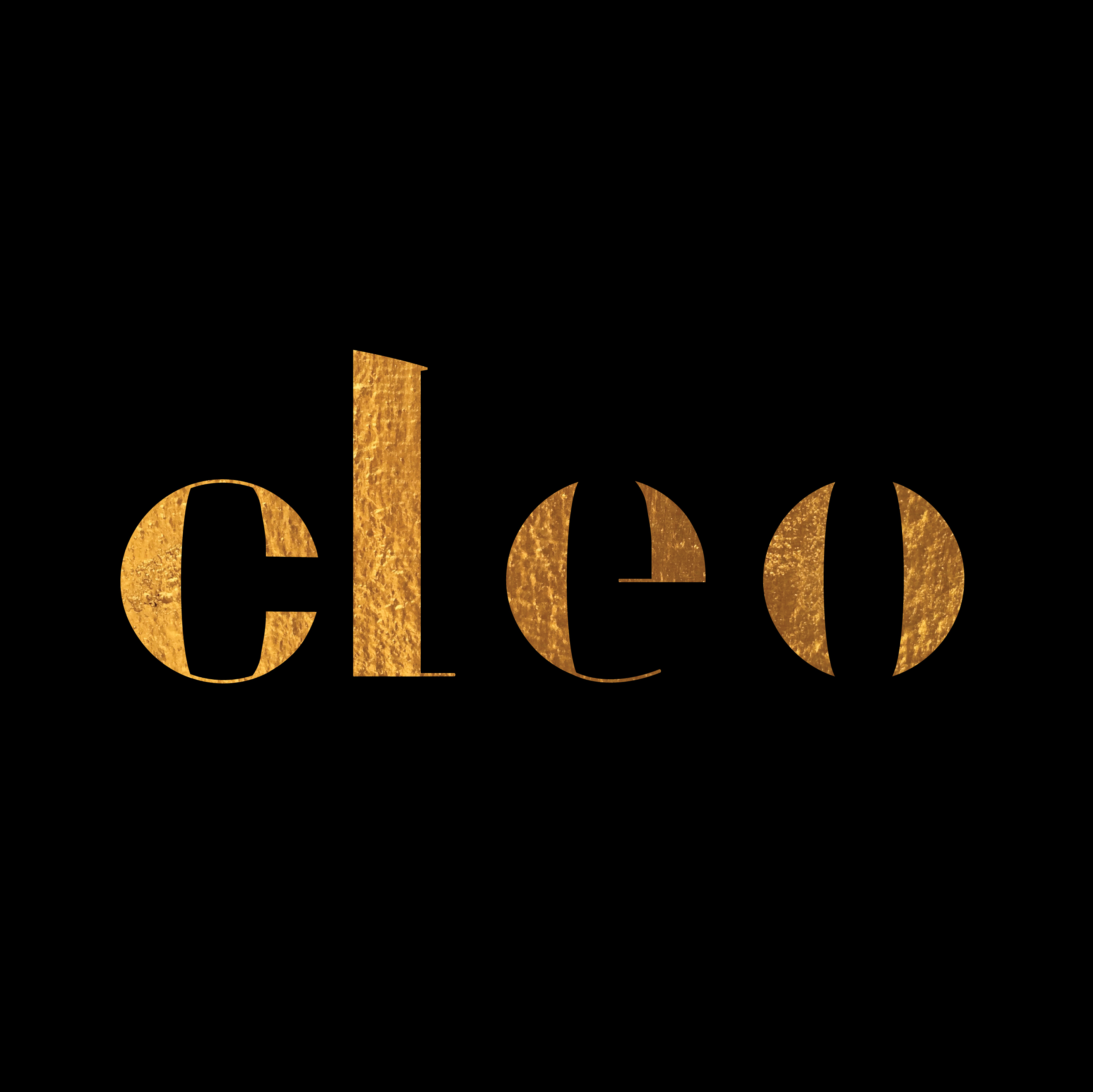 Black logo with Cleo written on it in gold