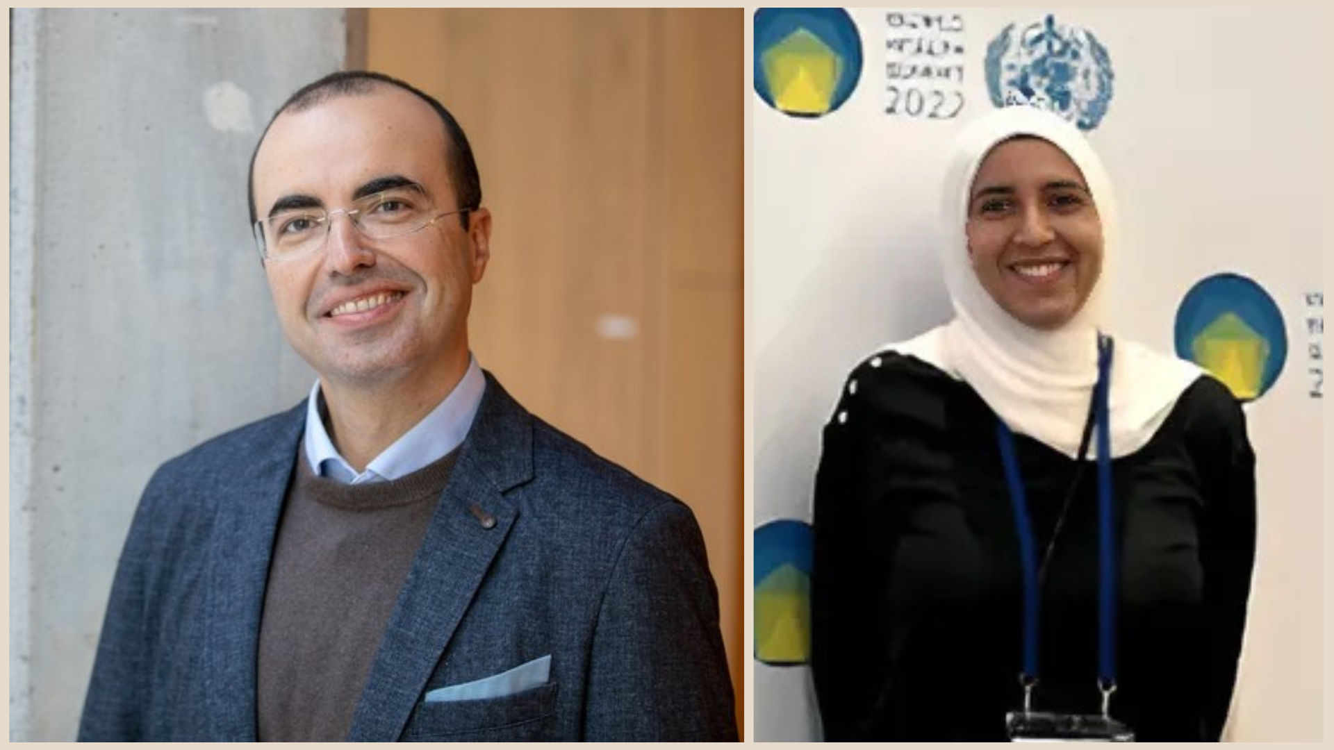 Collage of Mohamed Salama and Sara Moustafa's headshots