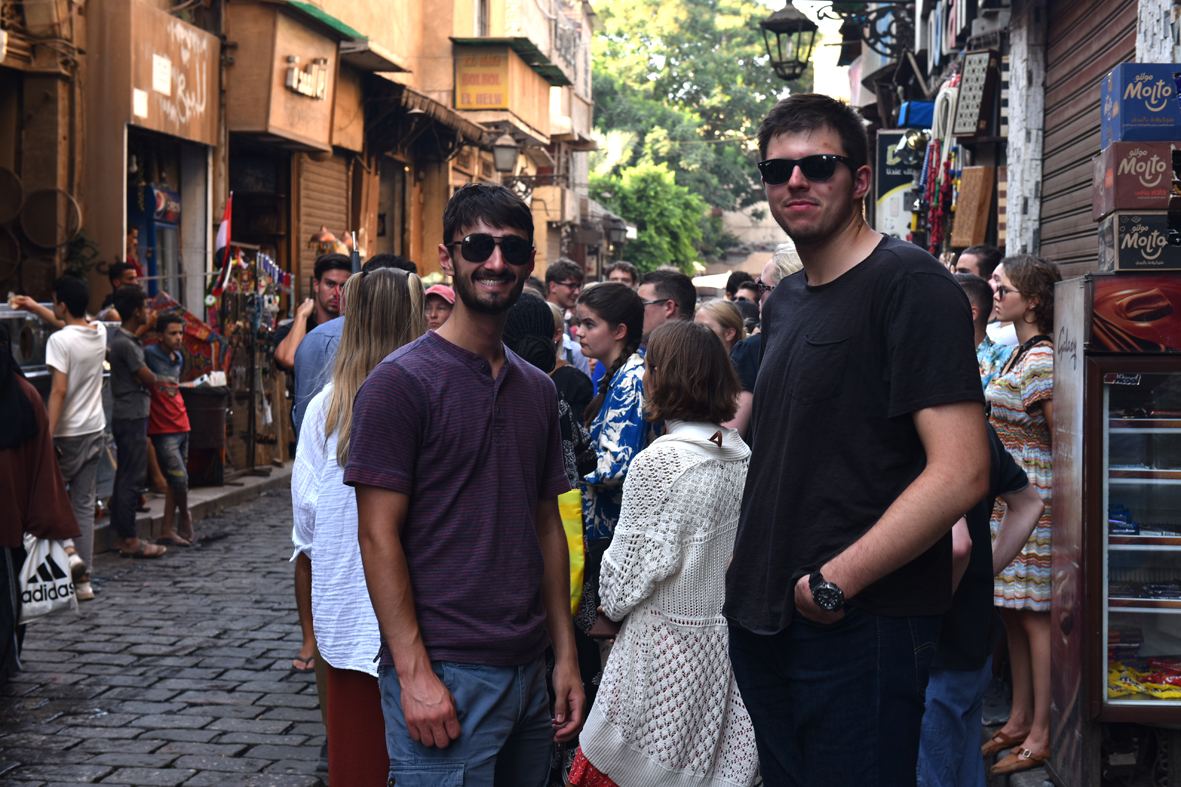 Buniowski and Yantis at the market