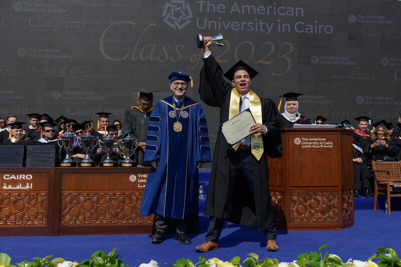 Karim Khaled Isaknder Receives the President's Cup and Mohamed El Beleidy Academic Award