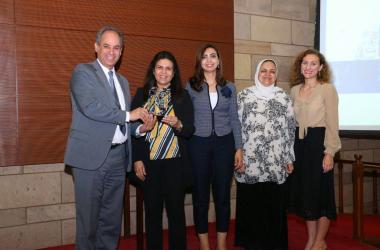 Group of girls taking an award