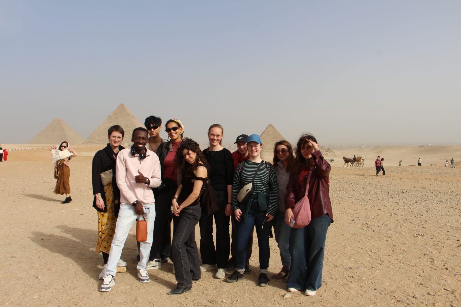 Students visit the pyramids