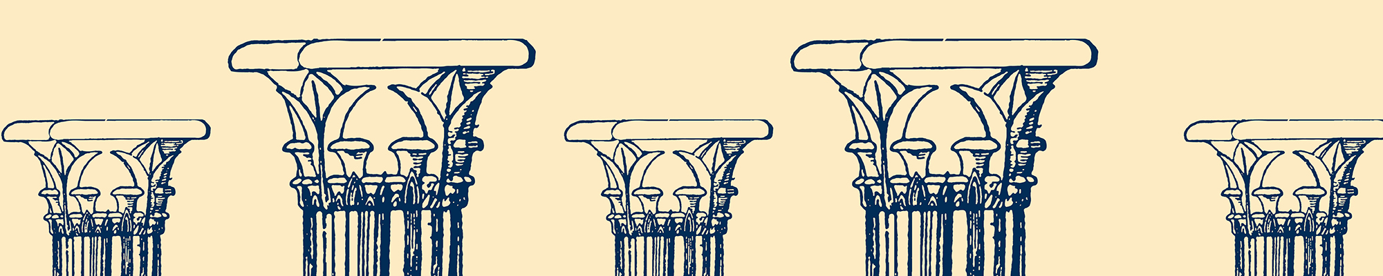 Drawing of five pillars tops
