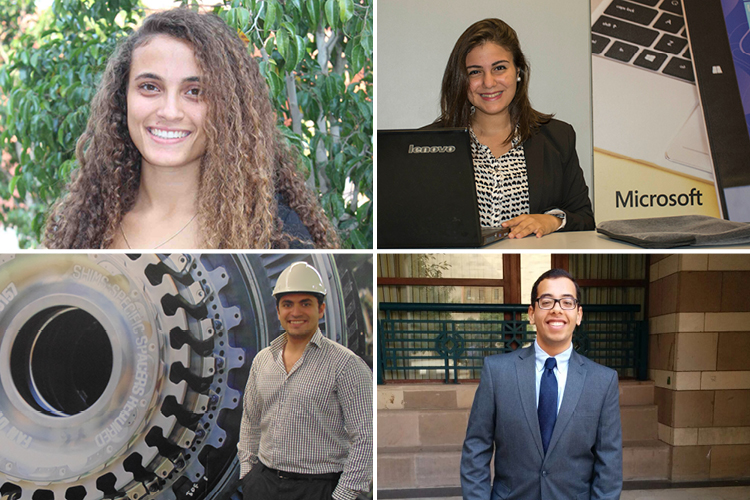 As part of the AUC Career Center's Internship Program, students Rachel Naguib, Rana Gouda, Marwan Kamel and Mohamed El Sadek gained valuable career experience