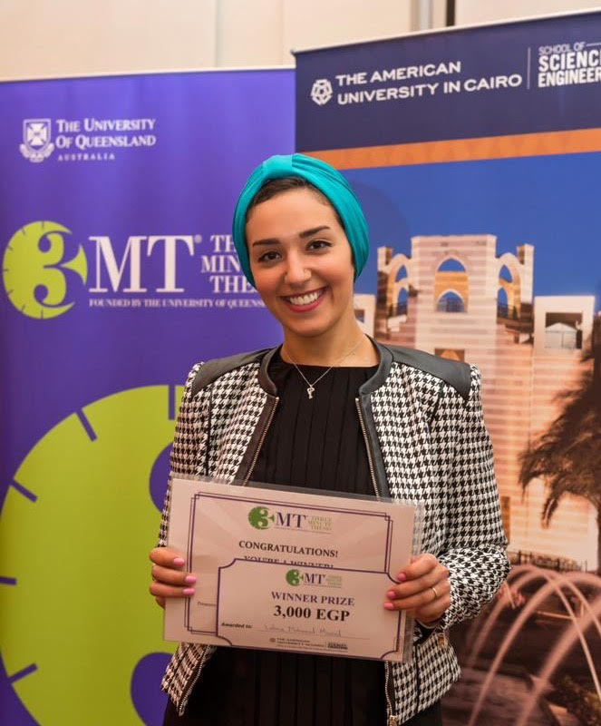 Lobna Mourad won AUC's 3MT competition for her research on liver cancer diagnostics