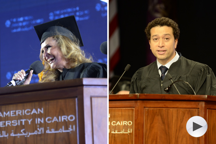 Actress Yosra and alumnus Ahmed Zahran spoke at commencement