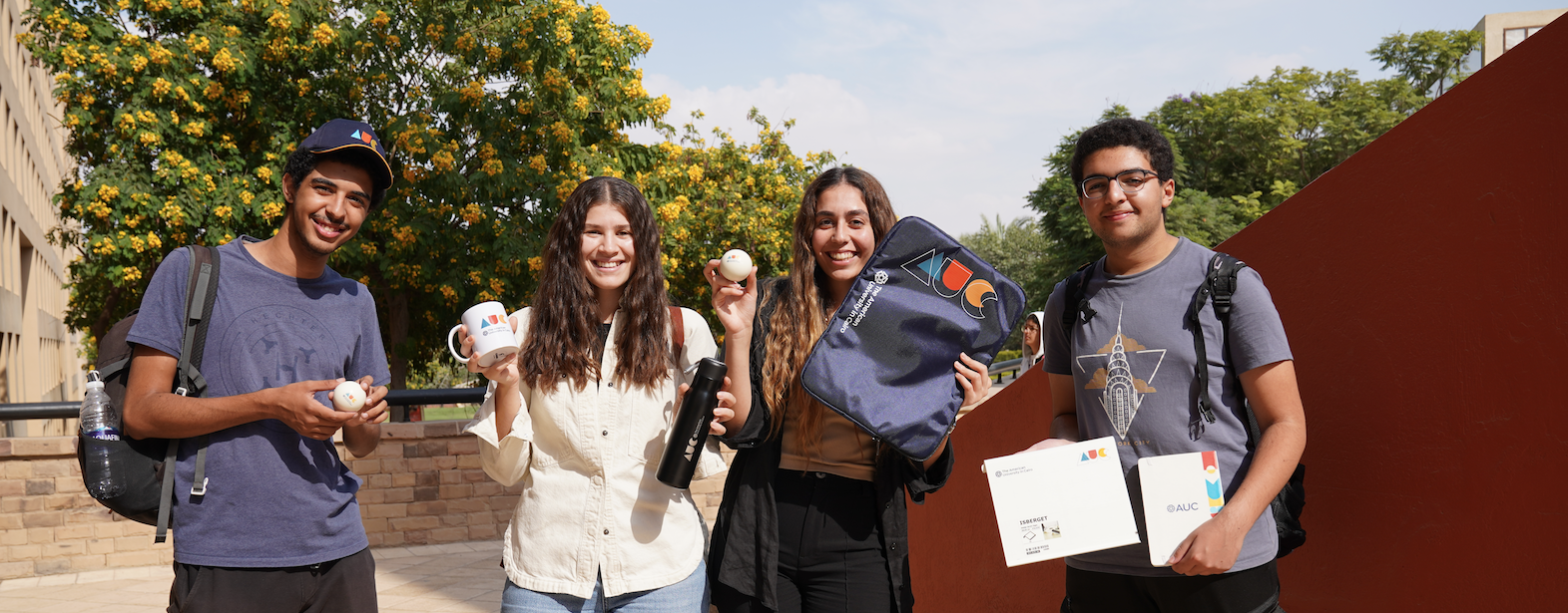 Students with merchandise