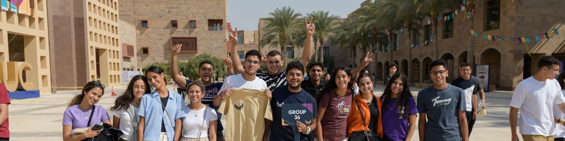 Group of students on campus