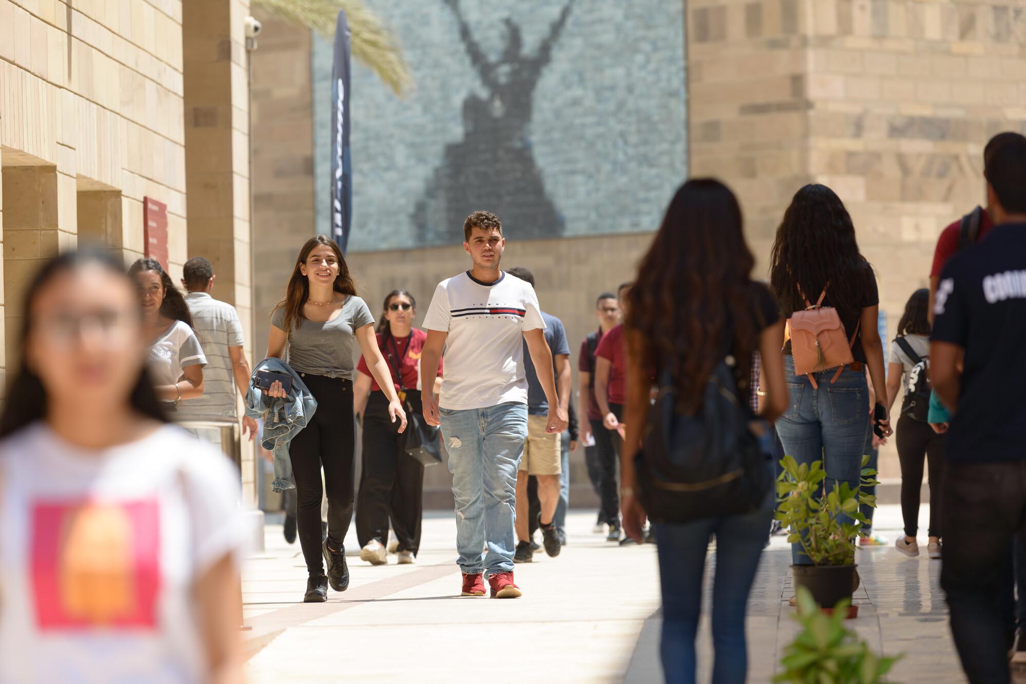 auc students on campus