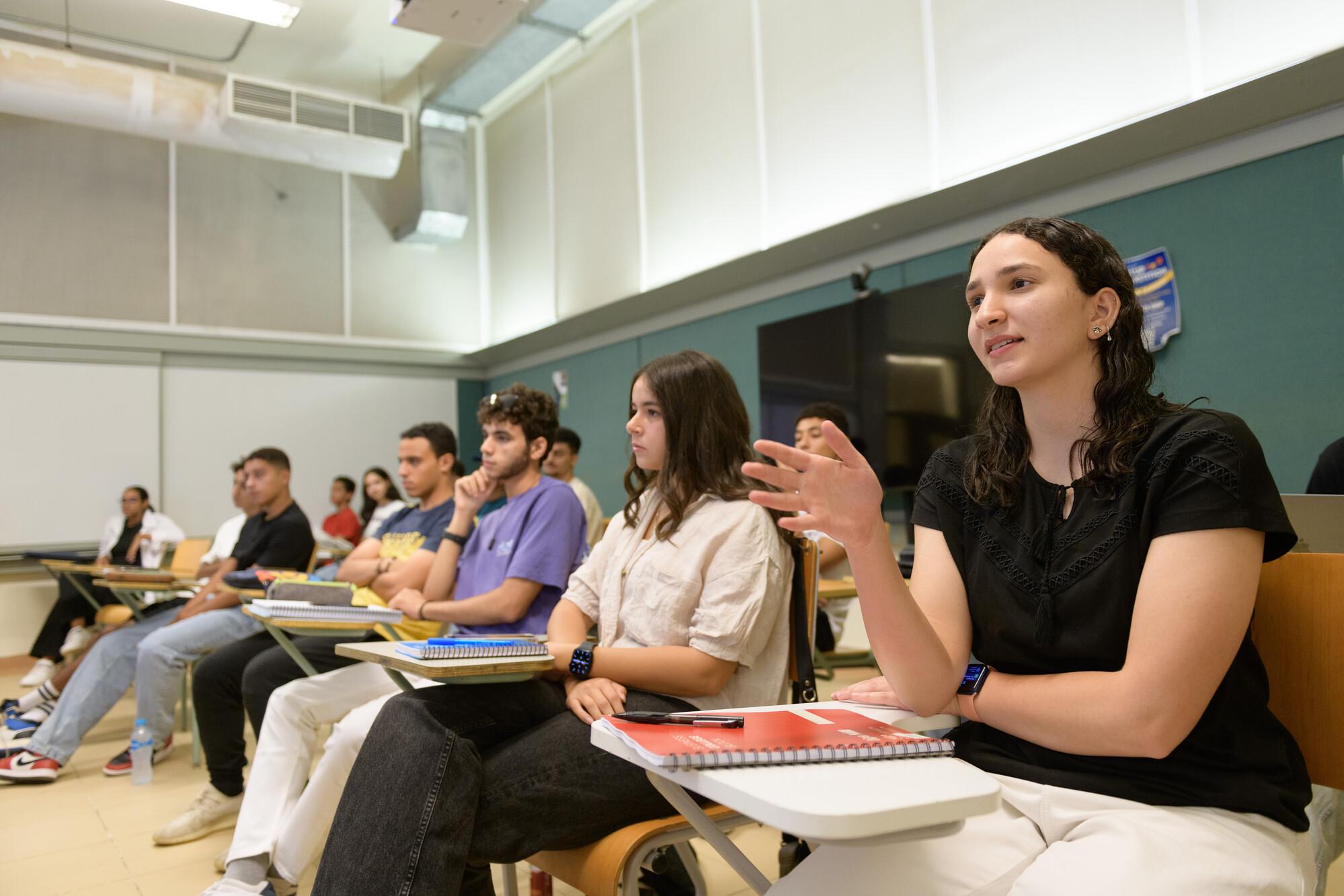 Students sitting in class