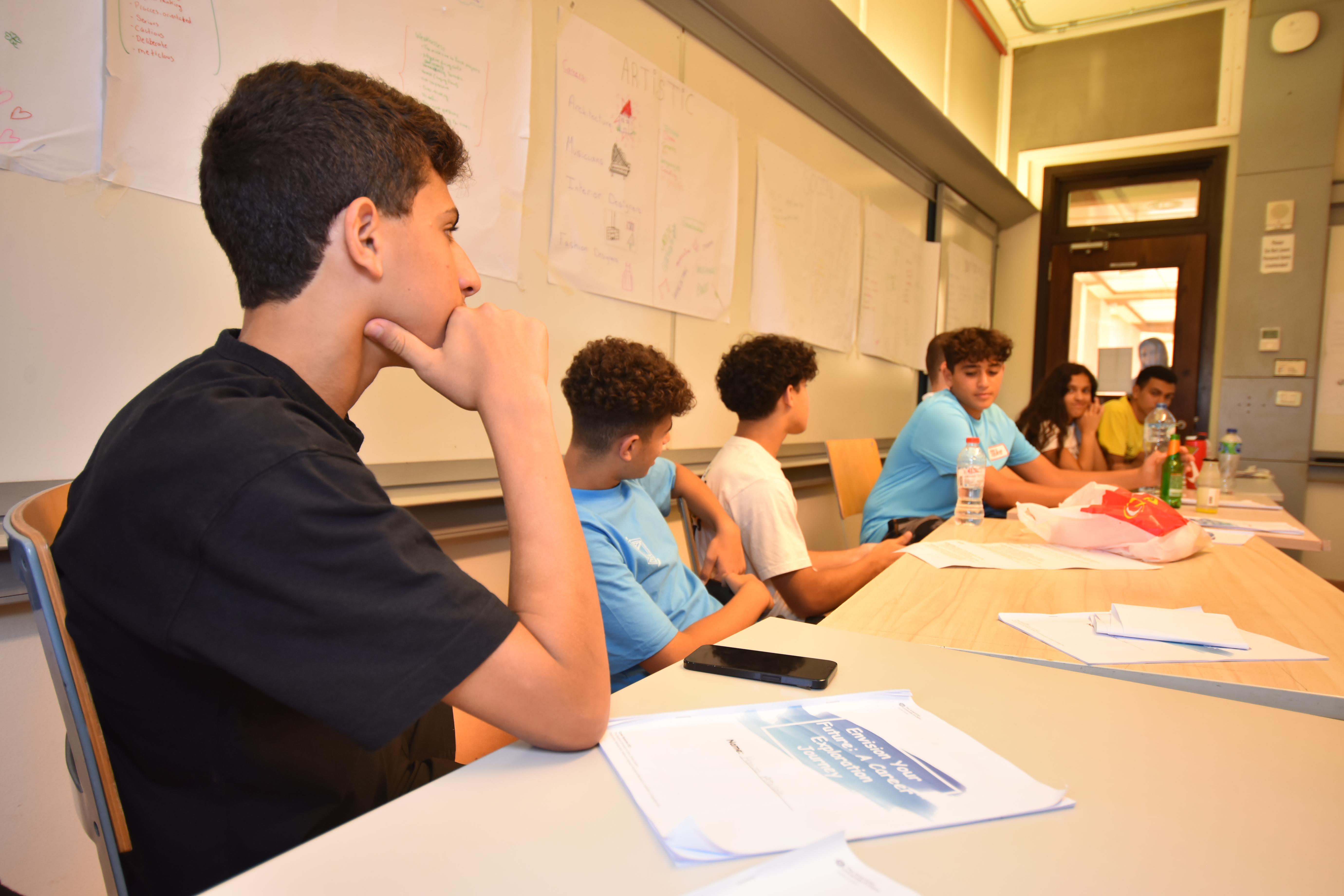 Boy in class