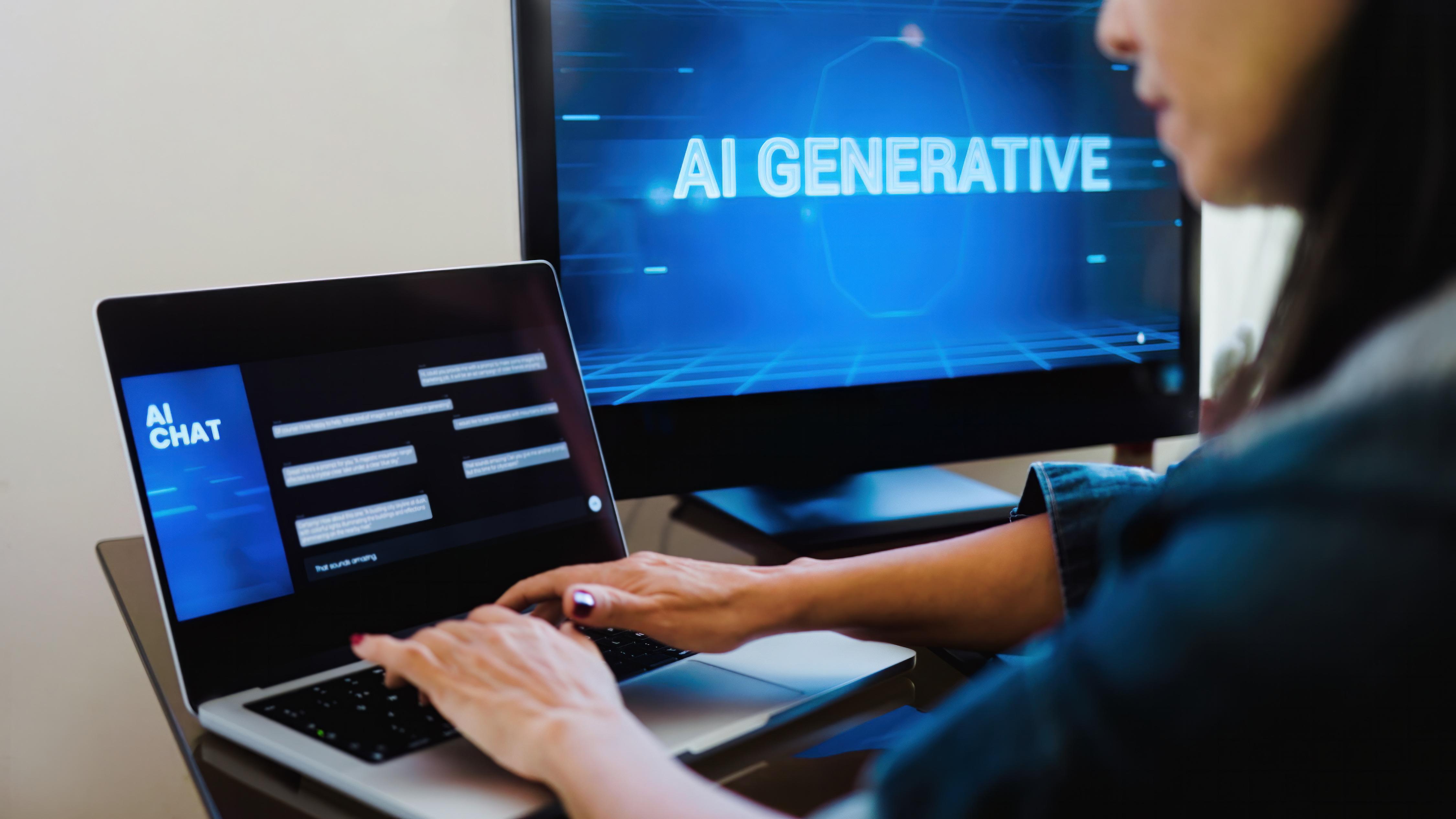 a computer with the text "AI Generative"